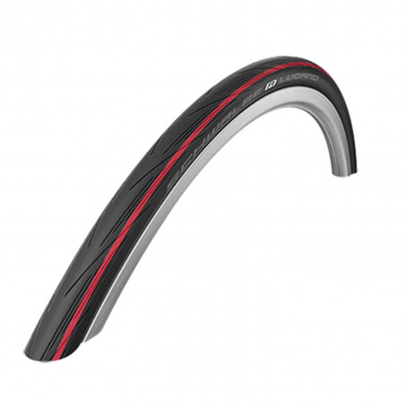 Pneu route 700x25 Schwalbe lugano tt noir/rouge tr (25-622)