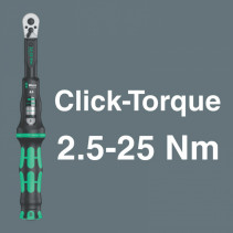 CLE DYNAMOMETRIQUE WERA BICYCLE TORQUE 1-4 SERRAGE DE 1, 2 A 25 Nm AVEC DOUILLES ET DOUILLES EMBOUTS NOIR-VERT (SET 16 PIECES)