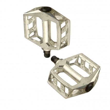 PEDALE BMX RACE PLATEFORME METAL ARGENT D 9/16 (PR)