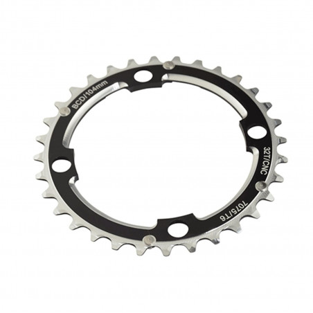 PLATEAU VTT TRIPLE DIAM 104 INTERM 32DTS NOIR 4 BRANCHES CNC 9V