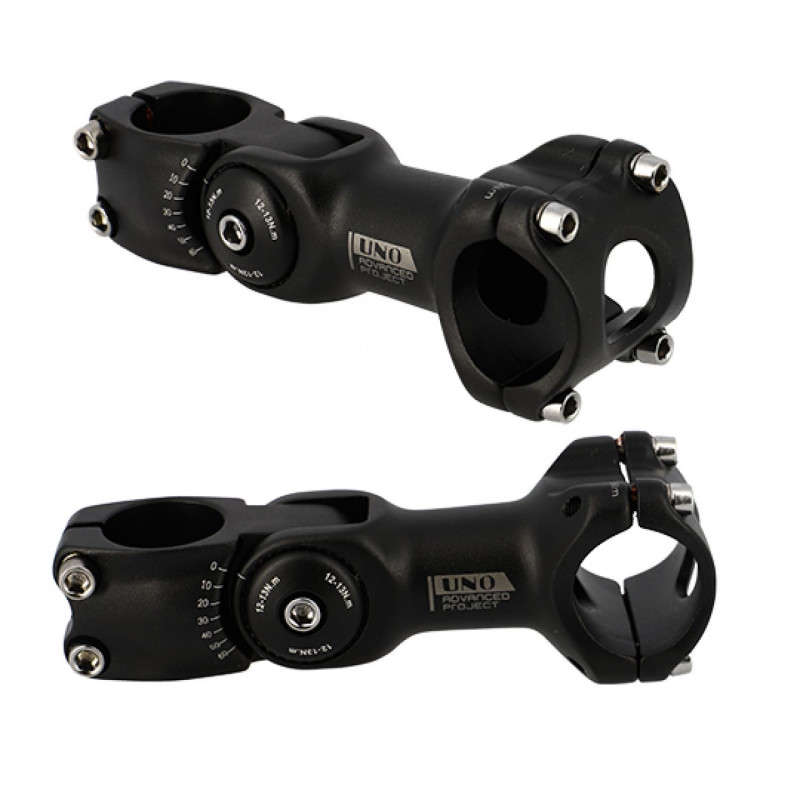 POTENCE REGLABLE AHEAD SET 1"1/8 L110 UNO ALU NOIR 0 A 60° (CINTRE 31.8)
