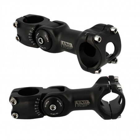 POTENCE REGLABLE AHEAD SET 1"1/8 L110 UNO ALU NOIR 0 A 60° (CINTRE 31.8)
