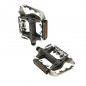 PEDALE VTT ALU OPTIMIZ CORPS RESINE ARGENT/NOIR 9/16 (PR) (CALE-PIEDS ADAPTABLE)