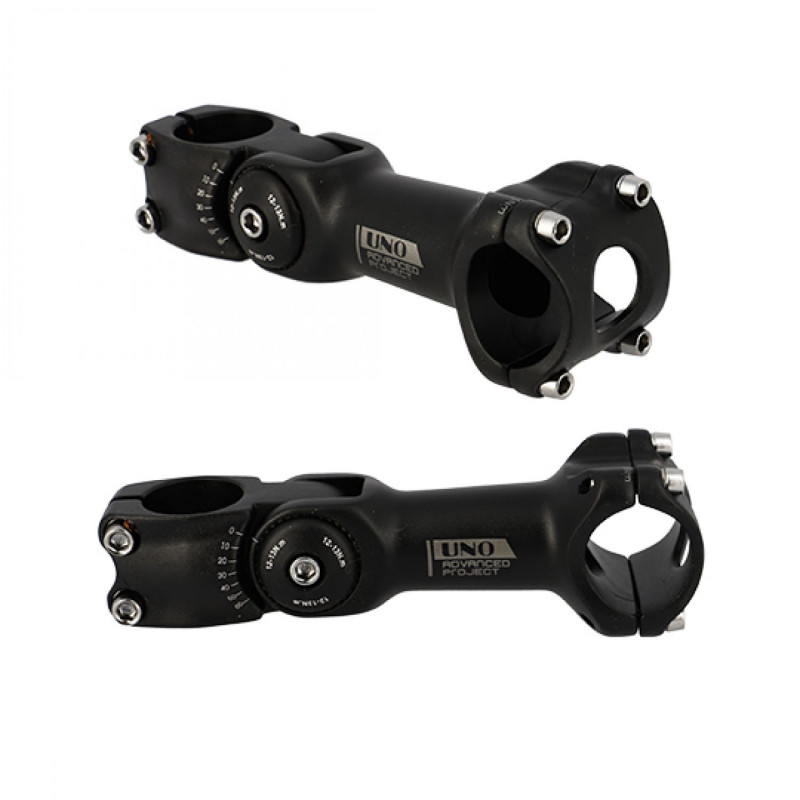 POTENCE REGLABLE AHEAD SET 1"1/8 L125 UNO ALU NOIR 0 A 60° (CINTRE 31.8)