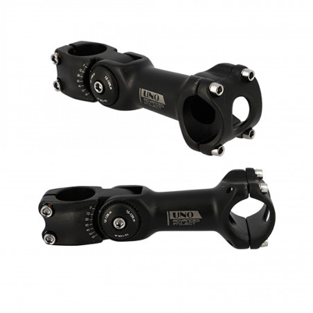 POTENCE REGLABLE AHEAD SET 1"1/8 L125 UNO ALU NOIR 0 A 60° (CINTRE 31.8)