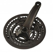PEDALIER VTT TRIPLE 42-34-24D L152 20"/24" ACIER NOIR (MANIVELLES PLASTIFIEES)