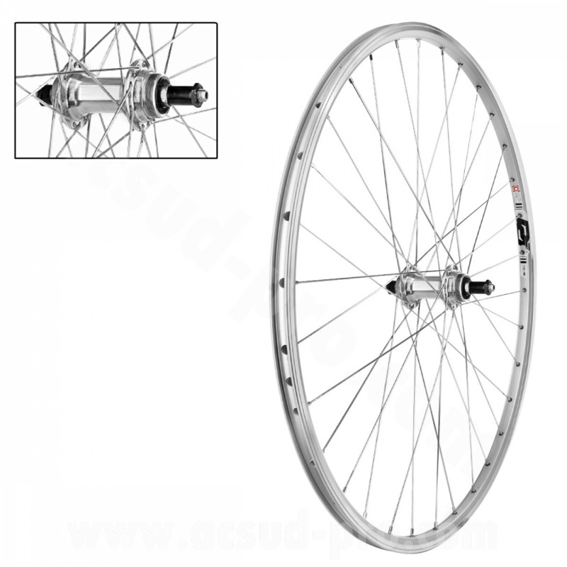 Roue arriere 700c a visser a blocage argent