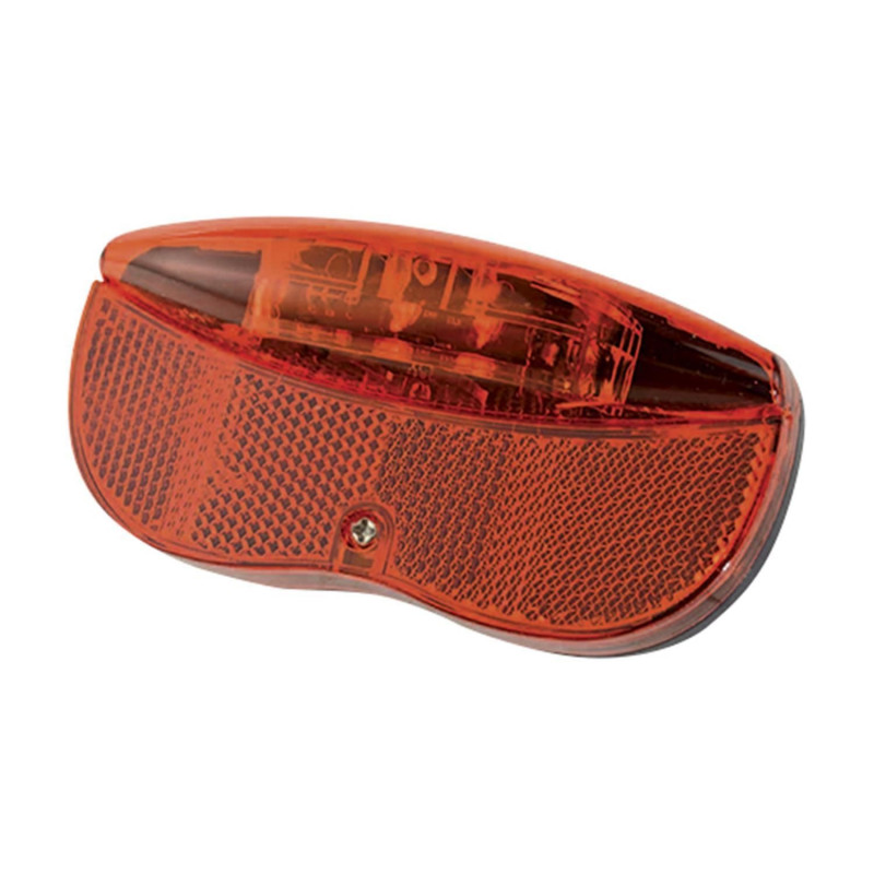 ECLAIRAGE VELO DYNAMO AR 2 LEDS ROUGE (FIXATION PORTE BAGAGE 80MM)