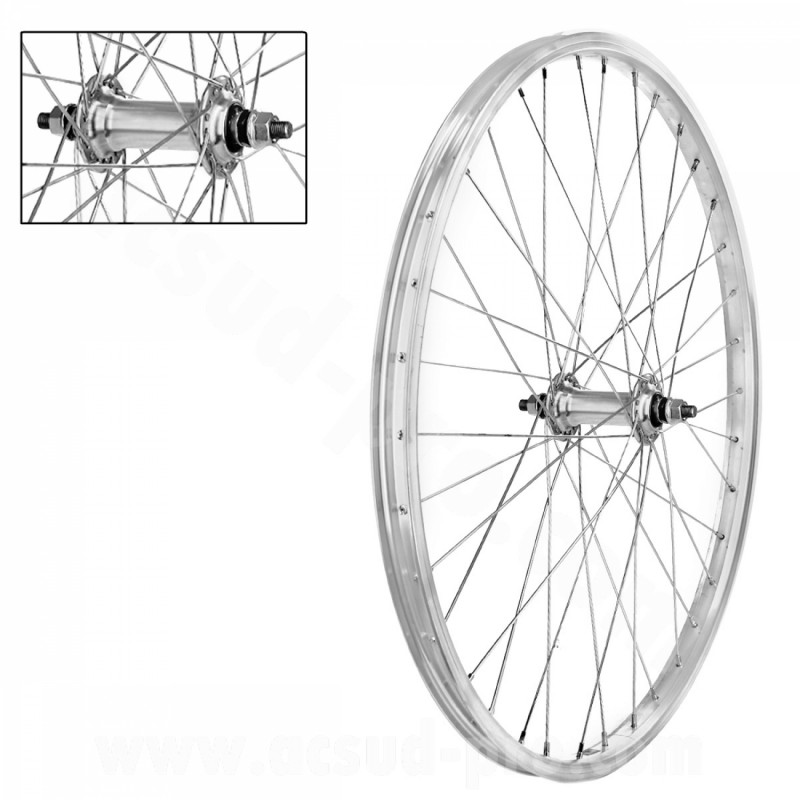 Roue avant 24" vtt axe plein