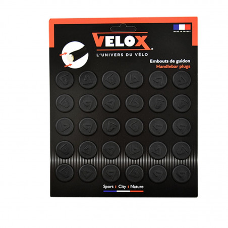 BOUCHON CINTRE/GUIDON ROUTE VELOX A EMBOITER PLASTIQUE NOIR (15 PR)