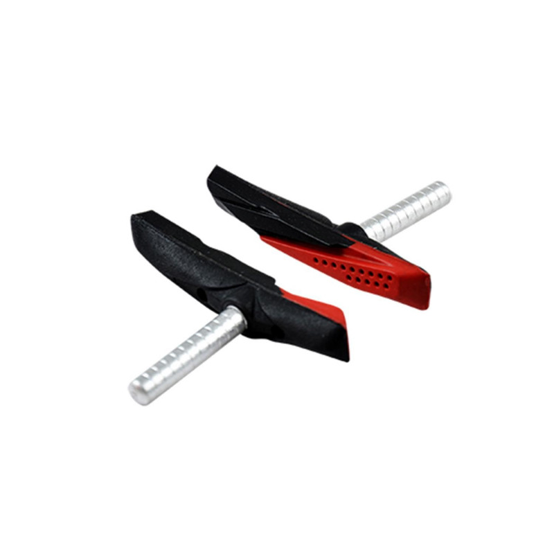 Porte patin vtt optimiz a tige asymetrique 72mm bi-gomme noir/rouge (pr)