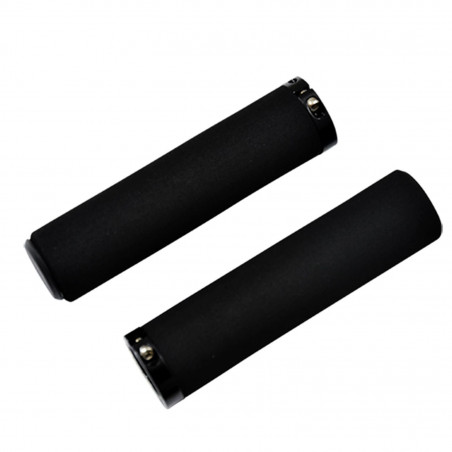 POIGNEE VELO OPTIMIZ LOCK ON SIMPLE MOUSSE CONFORT NOIR AVEC BOUCHON 130MM (PR)