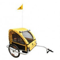 Remorque enfant m wave jaune/noir chassis alu charge maxi 36 kgs