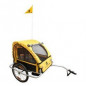 Remorque enfant m wave jaune/noir chassis alu charge maxi 36 kgs