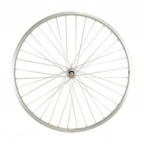 Roue vtc 28" ar ecrou axe plein jante argent mach1 m110.moy.miche.a visser 5/6/7v v-br.36t