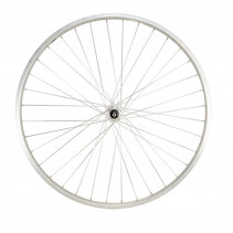 Roue vtc 28" ar blocage jante argent mach1 m110. moy.miche mag.a visser 5/6/7v v-brake 36t
