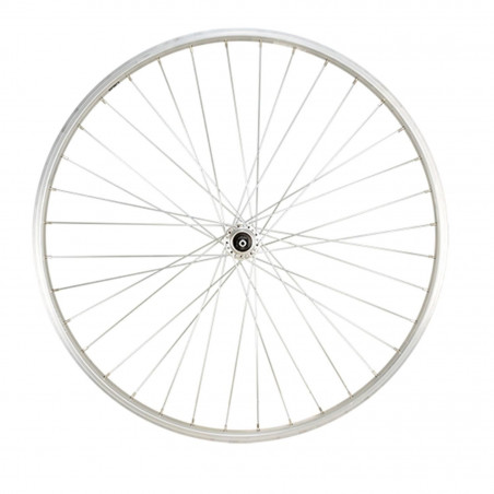 Roue vtc 28" ar blocage jante argent mach1 m110. moy.miche mag.a visser 5/6/7v v-brake 36t