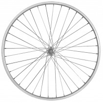 Roue vtc 28" av blocage jante argent mach1 m110. moyeu miche magnum v-brake 36t