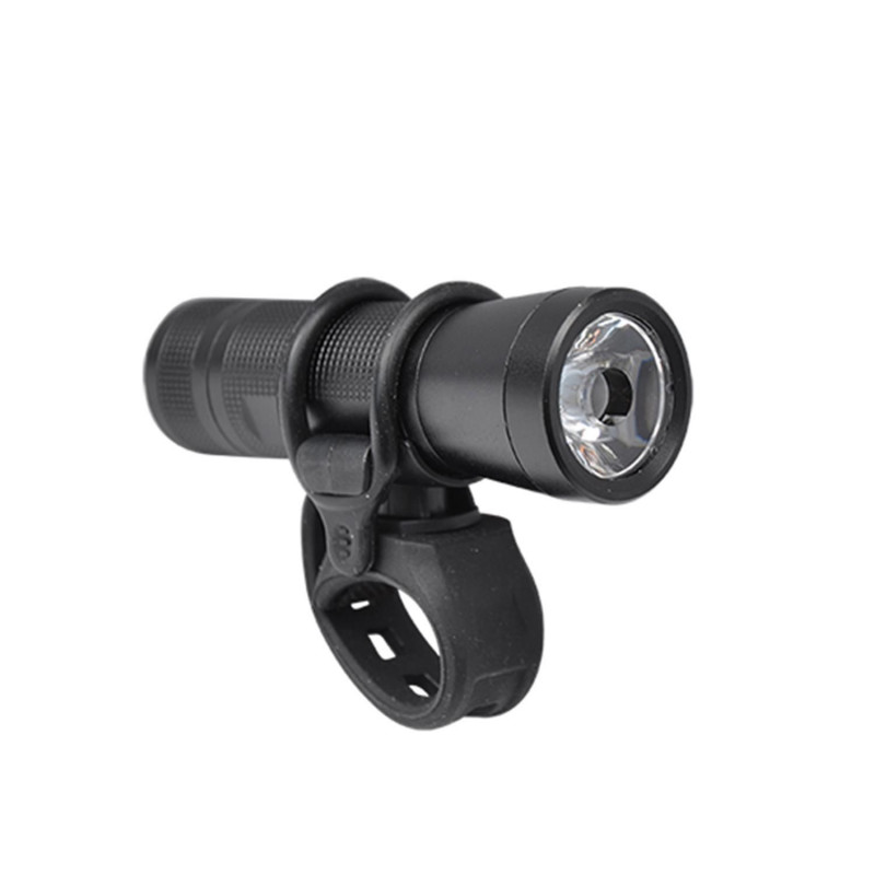 ECLAIRAGE VELO PILE AV TORCHE 200 LUMEN ALU NOIR (FIXATION CINTRE/FOURCHE)