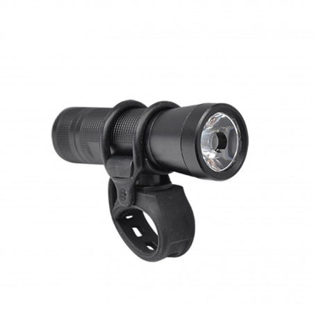 ECLAIRAGE VELO PILE AV TORCHE 200 LUMEN ALU NOIR (FIXATION CINTRE/FOURCHE)