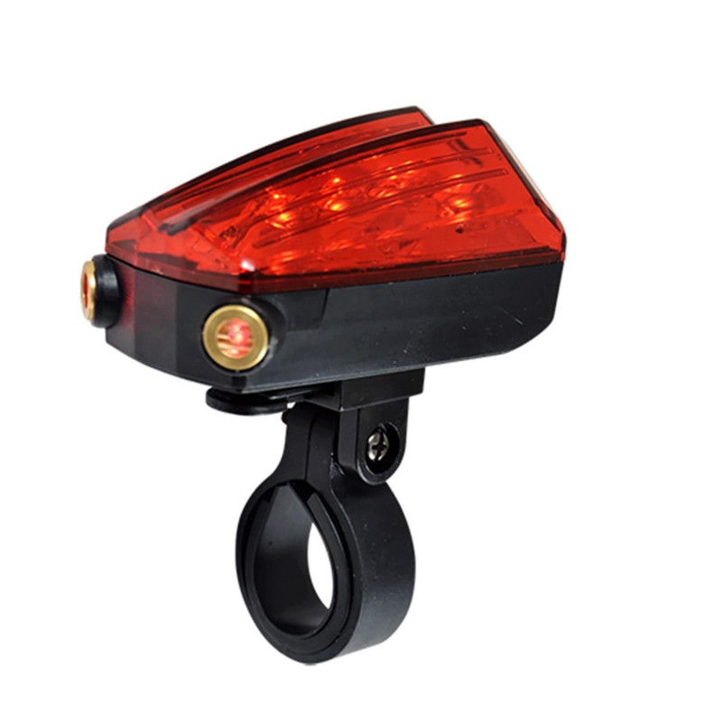ECLAIRAGE VELO PILE AR ATOO LASER NOIR 5 LED 2 FONCTIONS (FIXATION TIGE DE SELLE)