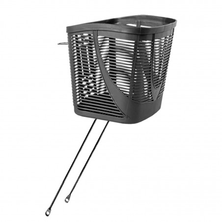 PANIER AV PVC RIGIDE CITY NOIR FIX. POTENCE PLONGEUR 22,2 ET AXE DE ROUE 26/28'' 33X25X25