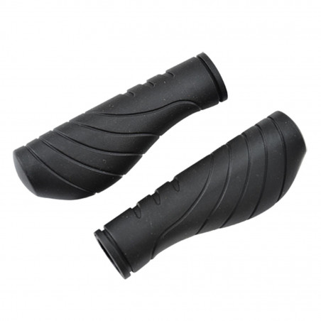 POIGNEE VELO OPTIMIZ GEL/KRATON ERGONOMIQUE NOIR AVEC BOUCHON 130MM (PR)