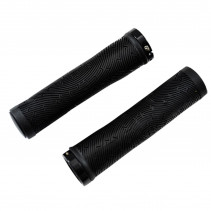 POIGNEE VELO OPTIMIZ LOCK ON SIMPLE CAOUTCHOUC LAMELLE NOIR 132MM (PR)