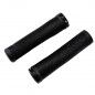 POIGNEE VELO OPTIMIZ LOCK ON SIMPLE CAOUTCHOUC LAMELLE NOIR 132MM (PR)