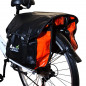 SACOCHE VELO PORTE BAGAGE A PONT 2 VOLUMES OPTIMIZ  NOIR/ROUGE IMPERMEABLE - 360X130X320MM