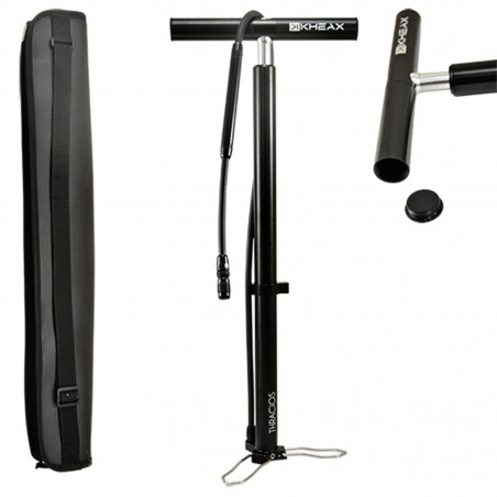 Pompe a pied travel kheax thracios noir avec manometre 200 psi/13.80bar