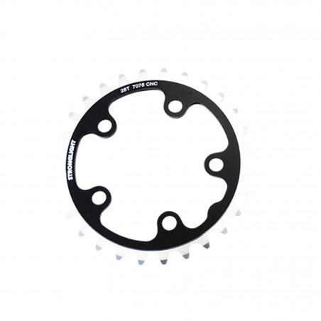 PLATEAU ROUTE DIAM 74 INTER 28DTS NOIR ALU 7075(COMP.SHIMANO/CAMPA)STRONG 8/9/10V.5BRANCH