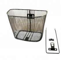 PANIER AV ACIER MAILLE PLASTIFIE CITY NOIR FIX. PIVOT FOURCHE 22,2 ET AXE DE ROUE 26/28''