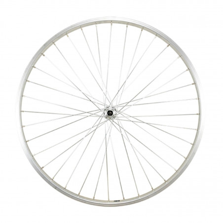 Roue vtc 28" av blocage jante argent mach1 m110. moyeu Shimano tx500 v-brake 36t