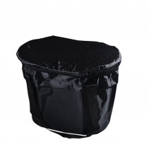 PANIER AV A CLIPS  TISSUS NOIR (32X25X25) (FIXATION RAPIDE SUR CINTRE 25.4/31.8)