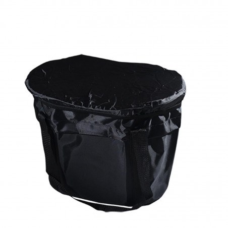 PANIER AV A CLIPS  TISSUS NOIR (32X25X25) (FIXATION RAPIDE SUR CINTRE 25.4/31.8)
