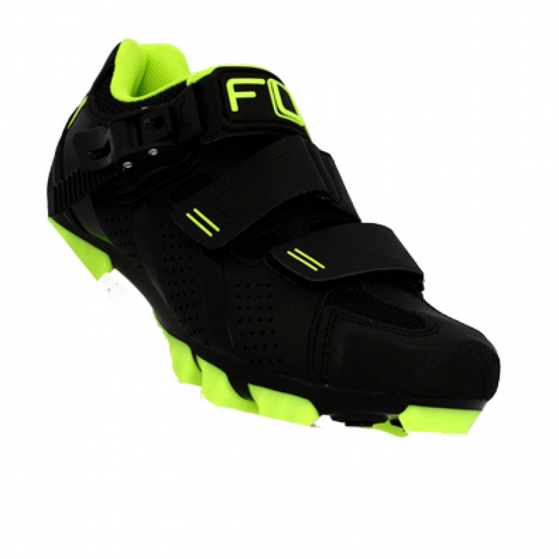 CHAUSSURE VTT FLR ELITE F65 T40 NOIR/JAUNE 2 BANDES AUTO AGRIPPANTES    CLIC (PR)
