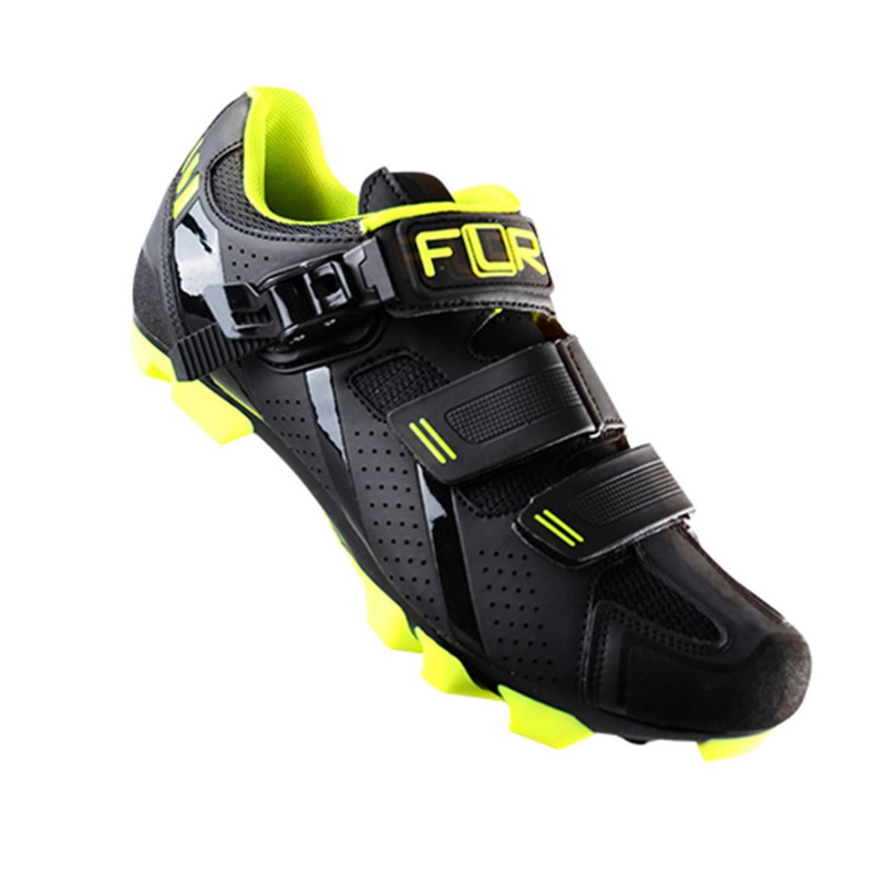 CHAUSSURE VTT FLR ELITE F65 T43 NOIR/JAUNE 2 BANDES AUTO AGRIPPANTES    CLIC (PR)