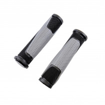 POIGNEE VELO PROGRIP 807 NOIR/GRIS 125MM AVEC BOUCHONS (PR)