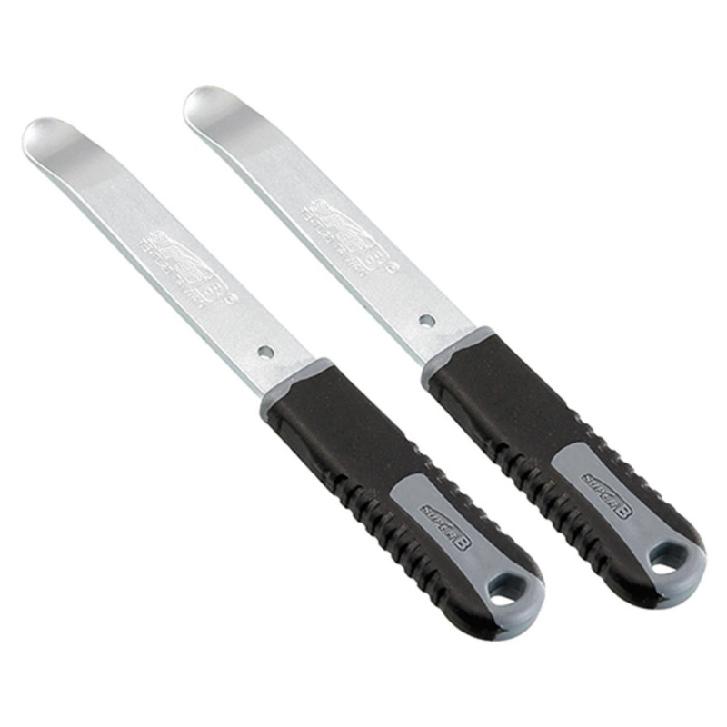OUTIL DEMONTE PNEU VELO SUPER B TB-TL20 ACIER AVEC POIGNEE  (X2) (PREMIUM)