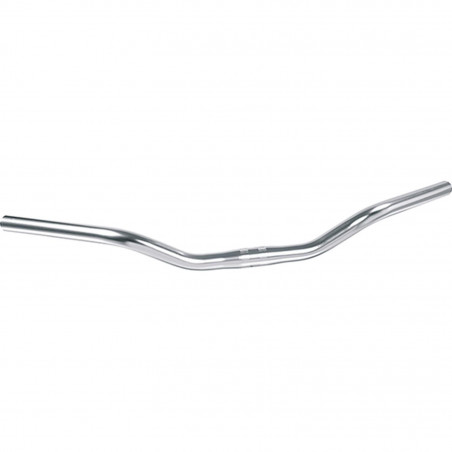 CINTRE VELO CITY ACIER D25.4 ARGENT ERGOTEC CITY CRUISER L635MM HAUT.41MM 42° 570GR