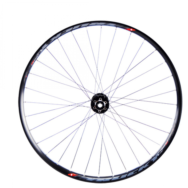 Roue vtt 27.5" av jante noir mach1 trucky boost tub.ready. disque 6t axe traversant 15x110