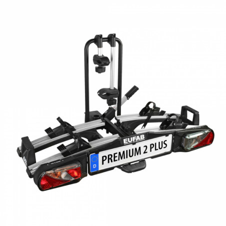 PORTE VELO SUR ATTELAGE PLATEFORME EUFAB PREMIUM 2 PLUS PLIABLE INCLINABLE VAE/ E BIKE ALU