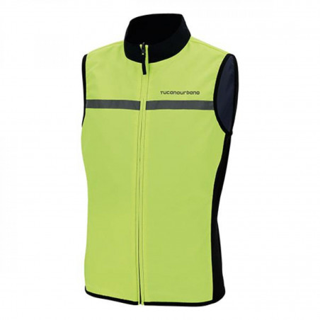 GILET/VESTE SECURITE TUCANO REVERSIBLE BLEU/JAUNE FLUO T.S/M