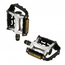 PEDALE VTT ALU OPTIMIZ ARGENT/NOIR D9/16  (PR) (CALES-PIED ADAPTABLE)