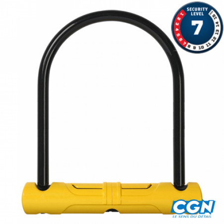 ANTIVOL VELO U 110X 160MM ABUS 402 MINI JAUNE   SUPPORT