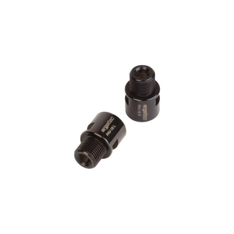 RALLONGE/EXTENSION AXE DE PEDALE D9/16 ERGOTEC NOIR ACIER INOXYDABLE 18 MM