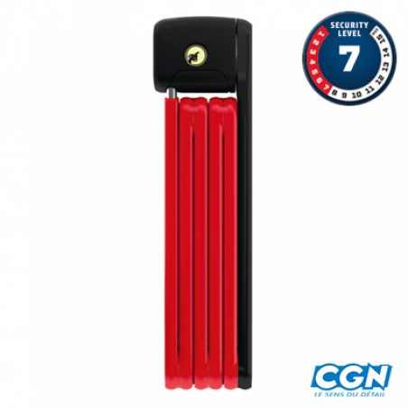 ANTIVOL VELO PLIABLE  A CLE L 85CM ABUS BORDO LITE 6055K/85 ROUGE   SUPPORT