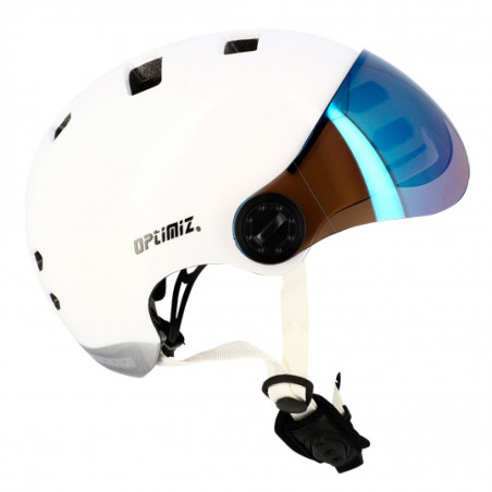 CASQUE URBAIN OPTIMIZ O390 BLANC BRILLANT IN MOLD T.M (CLIGNO/BLUETOOTH) PRIX NET