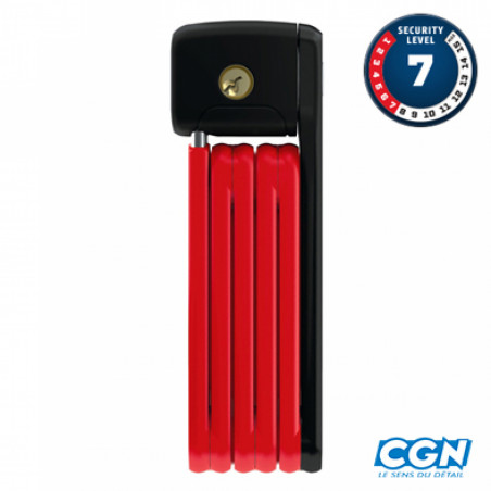 ANTIVOL VELO PLIABLE  A CLE L 60CM ABUS BORDO LITE MINI 6055K/60 ROUGE